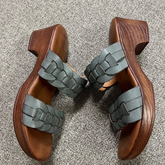 BOC by Born Jillian Block Heel Double Strap Slide Sandal blue Clog Womens 9 M - Picture 5 of 7
